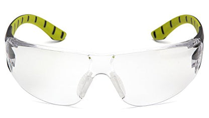 Pyramex Endeavor Plus Safety Glass Black/Gray Frame With Foam Padding Clear H2MAX Anti-fog Lens - color: Clear Lens/ Black-green Frame, style: Standard