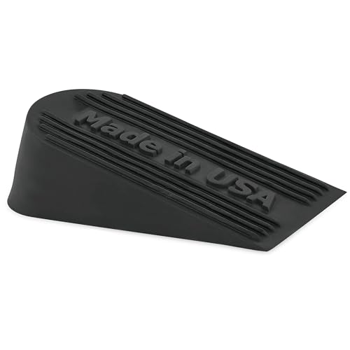 Large Big Rubber Door Stopper Made In USA - Door Stop Wedge for Carpet, Tile, Concrete Floor, Tall Door Stoppers for Bottom of Door - Heavy Duty for Commercial & Home - 6.5 x 2.75 x 1.9 Inches - Black - color: Big Stopper Black