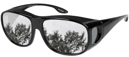 Fit Over Wrap Sunglasses Polarized Lens Wear Over Eyeglasses 100% UV Protection for Men and Women - color: 1 Pack: Black Frame and Silver Mirror Lens