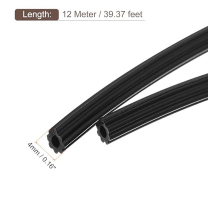 uxcell TPE Screen Spline, 0.16"x39.4ft Round Window Screen Repair Retainer Spline for Door Window Screens Replacement (12 Meter, Black) - size: 0.16" x 39.4ft