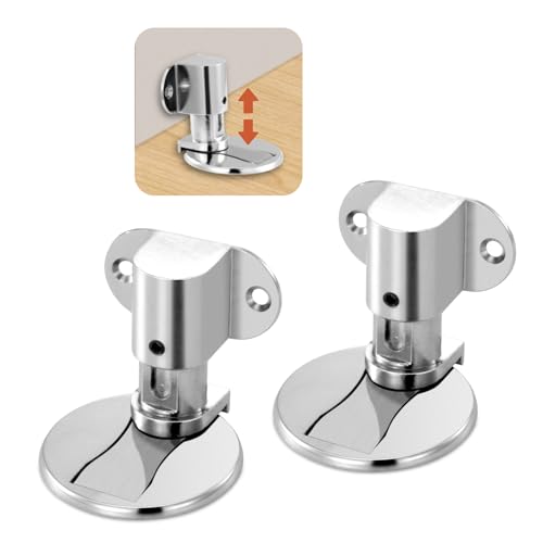 Invisible Magnetic Door Stopper, Adjustable & Floor Standing Door Stopper, No-Drill Easy Installation, Protects Wall from Damage (Silver-2 Pack) - color: Silver-2 Pack