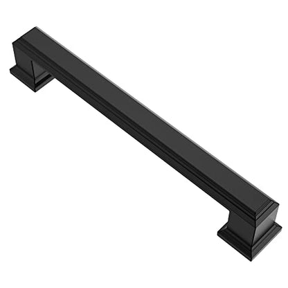 Alzassbg 10 Pack Matte Black Cabinet Pulls, 5 Inch(128mm) Hole Center Cabinet Handles Kitchen Pulls for Cabinets and Drawer AL3071MB - color: Matte Black, size: 5" Hole Center