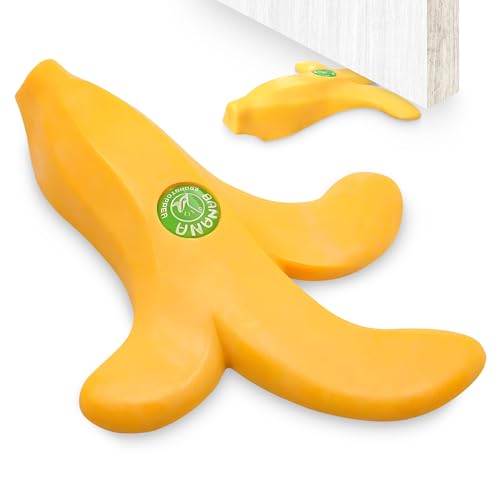 Cute Door Stopper – Decorative Banana Door Stop with Non-Slip Base, Fits 0.1–1 Inch Gaps, Flexible PVC Wedge that Protects Floors, Functional & Smile-Worthy Design – Versatile for Home, Dorm & Office