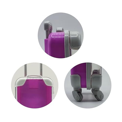 False Eyelash Storage Box, Portable Travel Organizer Mini Luggage False Eyelash Tray Makeup Tool (ROSE RED) - color: ROSE RED