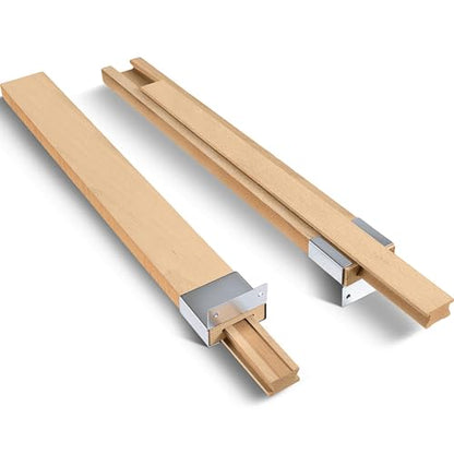 Maitys 2 Pcs Wooden Drawer Slides Bottom Mount Classic Center Guide Track with Metal Slide Glides Traditional Wood Drawer Rails for Dresser Replacement (14 Inches) - size: 14 Inch