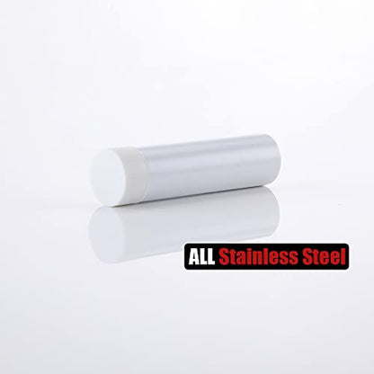 JQK Door Stopper, 2-7/8 Inch 304 Stainless Steel Sound Dampening Door Stop Bumper Wall Protetor 8 Pack, White, DSB2-WH-P8 - color: White