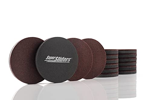 Super Sliders 3 1/2" Round Reusable Furniture Sliders for Hardwood Floors Easily Move Medium to Large Sized Items Across Hardwood Flooring, 16 Pack Brown - color: Brown, size: 4 Pack