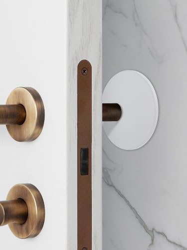 16 Pack Door Stoppers for Wall, Large 3.15" Door Stop with Strong Thickened Adhesive, Wall Protectors from Door Knobs, Quiet and Shock Absorbent, Protects Every Surface - White - style: L 16Pack