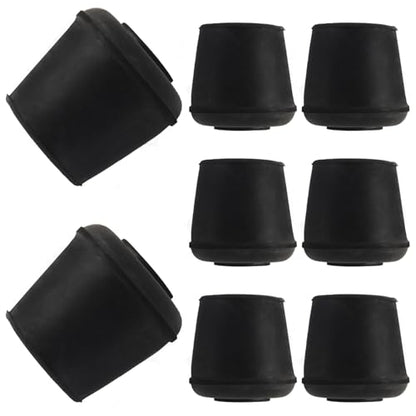 8pcs 1-1/8 Inch Round Chair Leg Tips Caps, Non-Slip Rubber Chair Leg Floor Protectors, Black Furniture Leg Caps Fit for 1.06"-1.1" (27-28mm) Diameter Round Feet - size: 1-1/8 Inch-Black