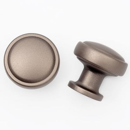 Brushed Bronze Solid Alloy Cabinet Knob Soft-Touch Color 30 Pack Round Knurled Cabinet Handle Hardware Drawer Pulls (20, Soft-Touch Brown) - color: Soft-Touch Brown