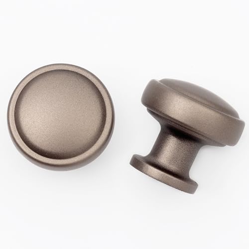 Brushed Bronze Solid Alloy Cabinet Knob Soft-Touch Color 30 Pack Round Knurled Cabinet Handle Hardware Drawer Pulls (20, Soft-Touch Brown) - color: Soft-Touch Brown