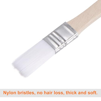 HARFINGTON 20pcs Paint Brushes 0.5" Nylon Flat Wall Paint Brush Soft Bristle with Wood Handle for Painting DIY Latex Paints Furniture Cabinets Fences, White - color: White, size: 0.5 inch