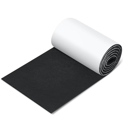 Fullhawl Large Felt Furniture Pads 5 x 60 Inch Non Slip Self Adhesive Heavy Duty Cuttable Strip Roll Felt Sheet Tape for Protecting Hardwood Floors Chair Wall, Black - color: Black, size: 5 X 60 Inch, style: Felt