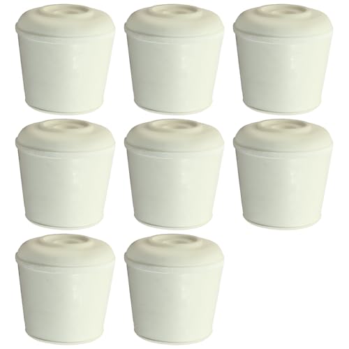 8pcs 1-1/8 Inch Round Chair Leg Tips Caps, Non-Slip Rubber Chair Leg Floor Protectors, White Furniture Leg Caps Fit for 1.06"-1.1" (27-28mm) Diameter Round Feet - size: 1-1/8 Inch-White