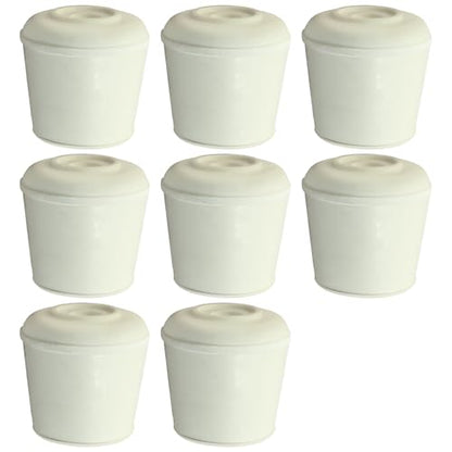 8pcs 1-1/8 Inch Round Chair Leg Tips Caps, Non-Slip Rubber Chair Leg Floor Protectors, White Furniture Leg Caps Fit for 1.06"-1.1" (27-28mm) Diameter Round Feet - size: 1-1/8 Inch-White
