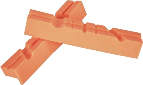 Katai - 6" Bench Vise Jaw Pads with Strong Magnets – Protective Soft Rubber Grips for Metal Vises, Drill Presses & Workbenches – Includes 2 Carpenter’s Pencils