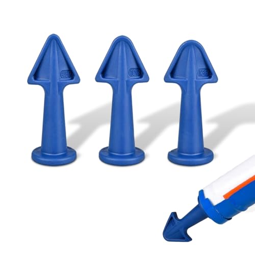 Caulk Tip Tool Caulking Tips Set with Nozzle Adapter Silicone Caulk Applicator Tools Reusable Nozzles for Finishing Grout and Sealant Caulk Gun Accessories for Easy Application 6.5R 10R 13R - color: Blue