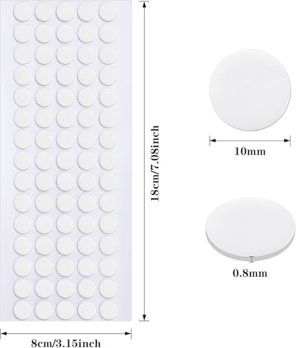 JANYUN 140 Pcs Double Sided Sticky Dots Removable Round Putty Clear Double Sided Tape for Crafts No Trace Sticky Tack Adhesive Tape (10 mm, 140) - size: 10mm