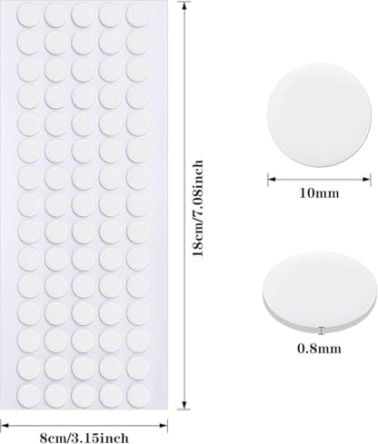 JANYUN 140 Pcs Double Sided Sticky Dots Removable Round Putty Clear Double Sided Tape for Crafts No Trace Sticky Tack Adhesive Tape (10 mm, 140) - size: 10mm