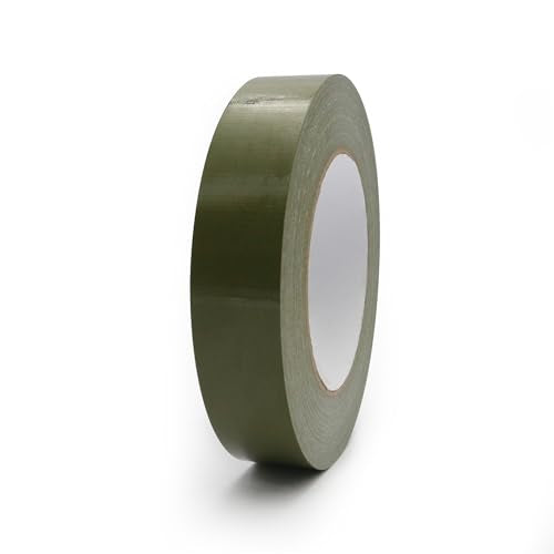 Duct Tape 1 Inch X 44 Yards, 8.5 mil Thickness, Heavy Duty Olive Green Army Green Duct Tape, No Residue, Waterproof, Tear by Hand for Repairs, Industrial, Professional Use - color: Olive Green, size: 1 inch X 44 Yards