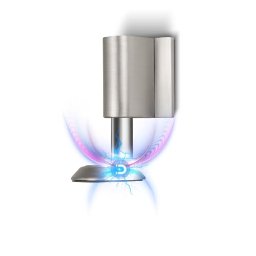 Magnetic Door Stopper, Magnet Floor Door Stop Retractable, Door Magnetic Catch, Door Holder to Keep Door Open, No Drilling Mount with Adhesive, Brushed Nickel 1 Pack BN-1 - color: Brushed Nickel
