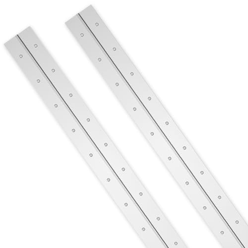 2PCS 20Inch Continuous & Piano Hinges, Heavy Duty Stainless Steel Piano Hinge with Hole, 0.05" Thickness/1.2" Open Width Folding Cabinet Door Butt Hinge - color: Silver, size: 20 Inch