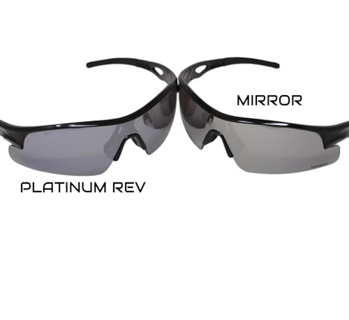 TITUS G20 All Sport Safety Glasses Shooting Eyewear Motorcycle Protection ANSI Z87+ Compliant - color: Black Frame - Mirror Lens - With Pouch