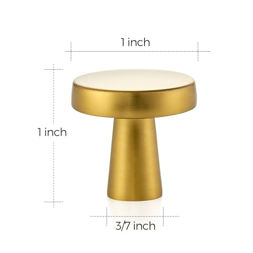 Ravinte 10 Pack Gold Cabinet Knobs Mini Round Knobs Single Hole Solid Drawer Pulls for Dresser Drawers -1 Inch Diameter - color: Gold