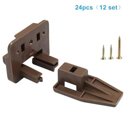 12 Set Drawer Track Guide Kits, Drawer Slides Plastic Track Guide Glide Drawer Replacement Part for Center Mount Drawer, Dressers, Rite-Trak I Drawer Guide Glide, Nightstand Drawer