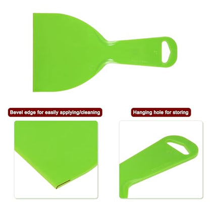 HARFINGTON 10pcs Putty Scraper 4" Flexible Plastic Putty Knives for Taping Drywall Spreading Painting Wall Scratching - color: Green, size: 4"
