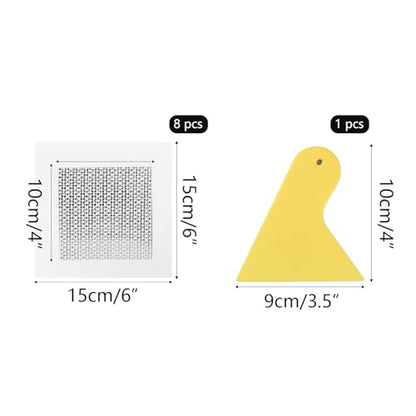 Drywall Repair Kit, 4Inch Drywall Patch Kit Self Adhesive Aluminum Plasterboard Wall Patches Quick Fix Plaster Wall with Scraper for Plaster Roof Drywall Crack Repair (9Pcs Kit)