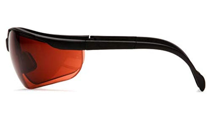 Pyramex Venture II Safety Eyewear, Indoor/Outdoor Mirror Anti-Fog Lens - color: Sun Block Bronze Lens/ Black Frame