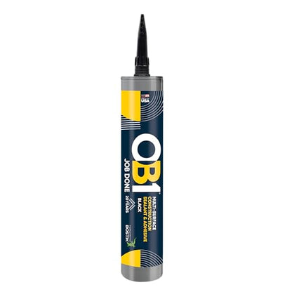OB1 Universal Caulk Sealant & Adhesive Black 10.1oz | Professional Grade Premium All-in-One Advanced Hybrid 3-in1 | Water Resistant Internal & External | Shrink Crack UV & Fade Resistant | 1 Cartridge - color: Black, size: 10.1oz