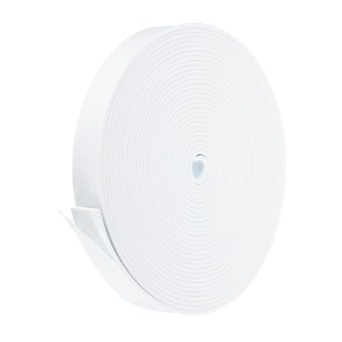PATIKIL Weather Stripping Door Seal Strip, 1 Inch x 1/8 Inch x 32 Ft Self Adhesive Soundproof High Density Foam Tape Insulation for Door Window Air Conditioning, White - color: White, size: 1 Inch x 1/8 Inch x 32 Ft