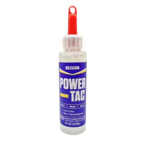 BEACON Power-Tac - The Ultimate All-Purpose Glue with Superior Strength, Low Odor, and Fast 10-Minute Dry Time, 4-Ounce - size: 4-Ounce, style: 1-Pack