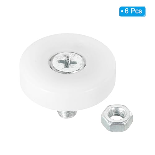 PATIKIL 26mm Drawer Rollers, 6 Pack Plastic Drawer Pulley Replacement Wheels Bearing Small Pulley with Nuts - size: 26mm