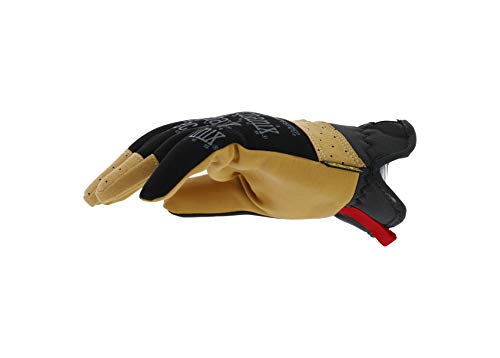 Mechanix Wear Material4X FastFit Gloves - Leather Abrasion-Resistant Gloves for Hand Safety - Breathable - Secure Fit - Anti-Slip - Cut-Resistant - Machine Washable - Brown/Black - Medium - size: Medium