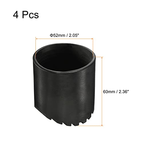 MECCANIXITY Ladder Non-Slip Feet Mat 52mm ID Rubber Round Telescopic Ladder Accessories Pad Cover Cushion for Ladder Protection Black Pack of 4 - size: 52mm