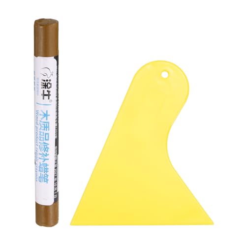 HARFINGTON Wood Filler Sticks Wood Furniture Scratch Repair Filler Sticks Furniture Touch Up Markers with Yellow Scraper for Wood Holes Wood Floor Table Door Cabinet, Teak - color: Teak