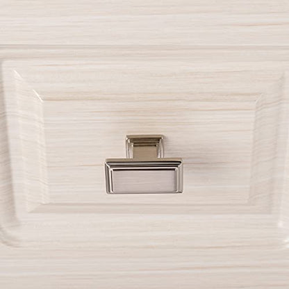 KOOFIZO 10 Pack Brushed Nickel Cabinet Knobs Satin Nickel Drawer Knobs K07 Rectangular Single Hole Cabinet Pulls for Cabinets Drawers Dresser Cupboard Bedroom Closet Bathroom Vanity - color: Brushed Nickel, size: Knob 01 - 10Pcs