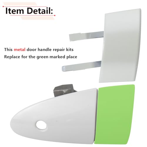 RLB-HILON Metal Left Door Handle Repair Kits Compatible with Honda CRZ CR-Z 2011 2012 2013 2014 2015 Year, White Color