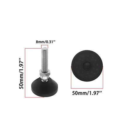 Adjustable Leveling Feet, Furniture Glide Swivel Leveling, 4PCS Swivel Furniture Levelers Legs, Heavy Duty Table Leg Extenders Glide for Chairs Workbench Cabinets Workbench Shelving Rack - size: M8 × 50mm × 50mm