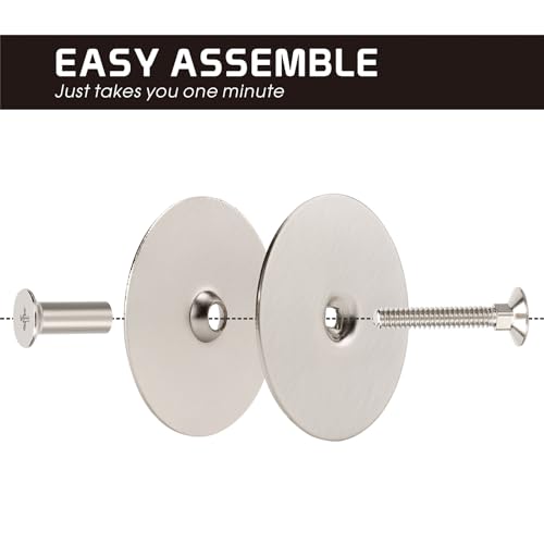 Door Knob Cover, 2-5/8" Diameter Solid Steel Deadbolt Cover Plate, Hole Filler Plate for Door Handle (1, Satin Nickel) - color: Satin Nickel