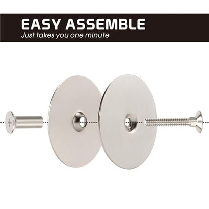 Door Knob Cover, 2-5/8" Diameter Solid Steel Deadbolt Cover Plate, Hole Filler Plate for Door Handle (1, Satin Nickel) - color: Satin Nickel