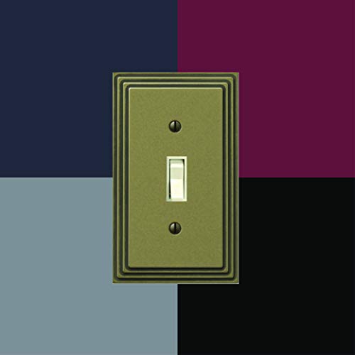 Amerelle Steps Single Duplex Cast Metal Wallplate in Rustic Brass Cast - color: Rustic Brass, size: 1 Duplex