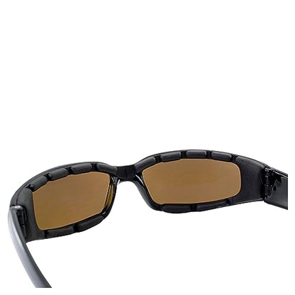 MotoFrames MF Chill Padded Motorcycle Sunglasses Black Frame w/Driving Mirror Lens