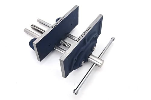 7" Light-Duty Woodworking Vise – Cast Iron Bench Vise with Trapezoidal Thread Screw & Dual Guide Bars – 6-1/8" Jaw Opening – Under-Bench Mount for Carpentry, Woodshop, and DIY Projects