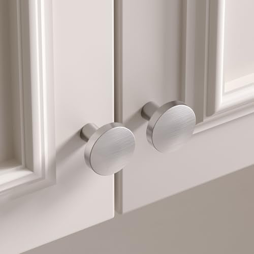 goldenwarm 30 Pack Brushed Nickel Cabinet Knobs for Kitchen Hardware Handles Round Drawer Knob for Closet Bifold Modern Cabinets Pulls,1.27 Inch - color: Brushed Nickel