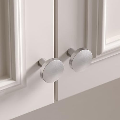goldenwarm 30 Pack Brushed Nickel Cabinet Knobs for Kitchen Hardware Handles Round Drawer Knob for Closet Bifold Modern Cabinets Pulls,1.27 Inch - color: Brushed Nickel