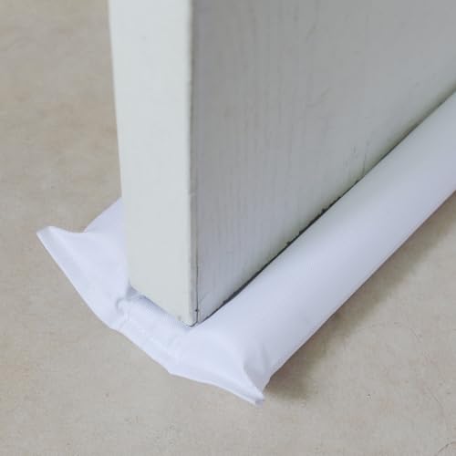 Under Door Draft Stoppers for Bottom of Door Fits 30” to 36” Door Draft Stopper Under The Door Draft Blocker Double Side Door Sweep Soundproof Under Door Gap Filler Blocks Noise Air Wind Stopper - size: 32"-36"(White)